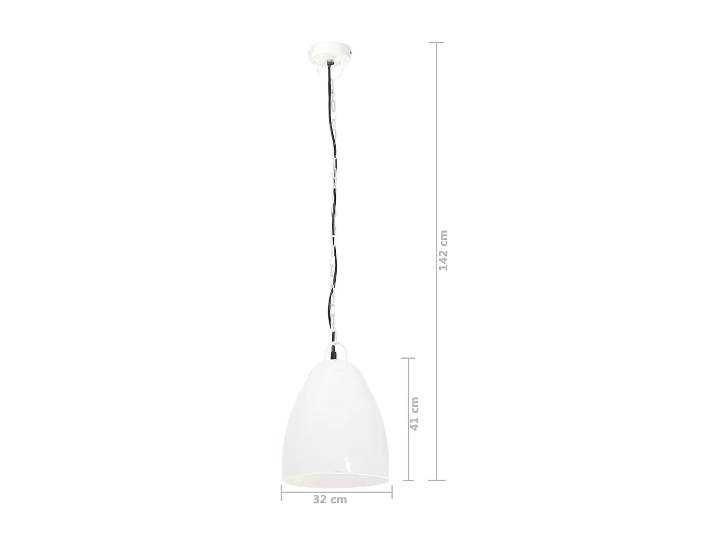 vidaXL Lampe suspendue industrielle 25 W Blanc Rond 32 cm E27