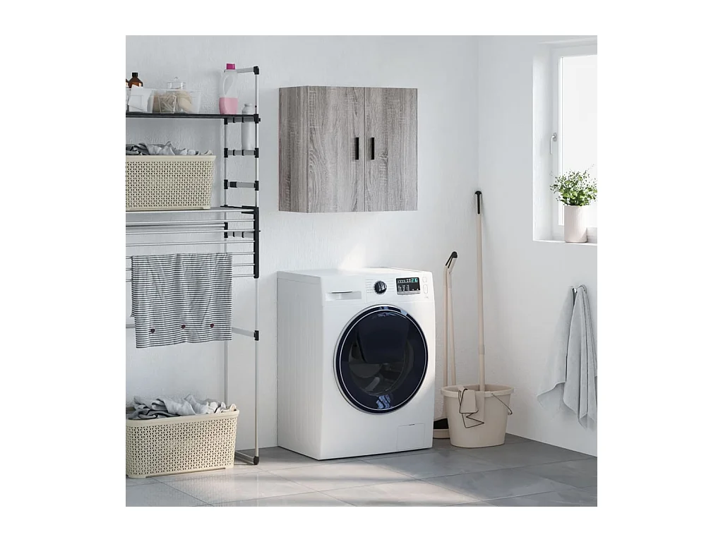 Armario de pared madera de ingeniería gris Sonoma 60x31x60 cm