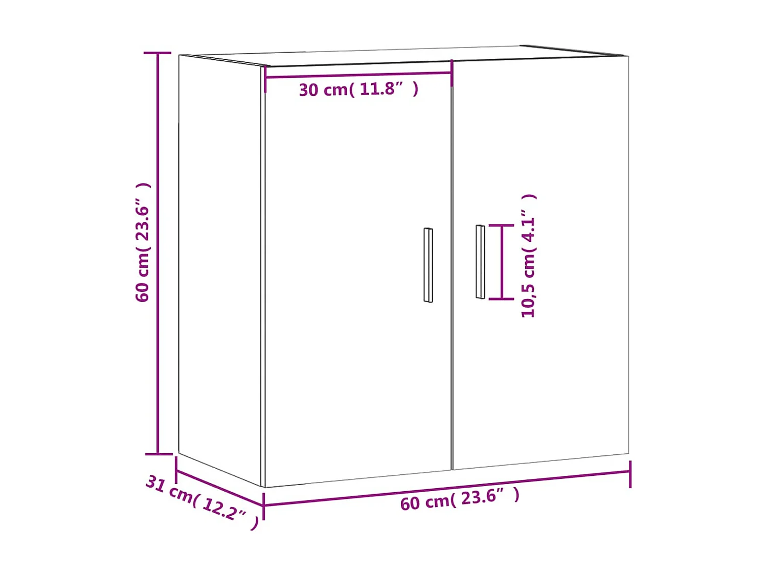 Armario de pared madera de ingeniería gris Sonoma 60x31x60 cm