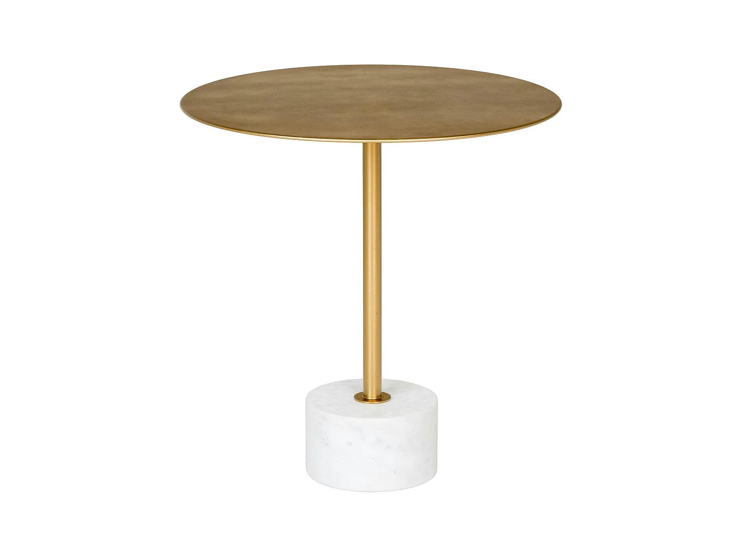Bout de canapé design en marbre avec plateau doré Ø51 cm TALLINN