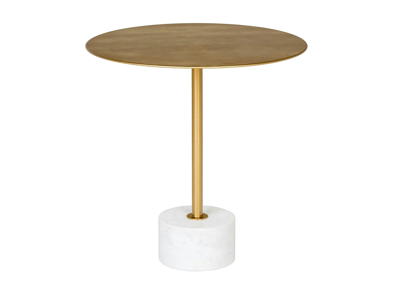 Bout de canapé design en marbre avec plateau doré Ø51 cm TALLINN