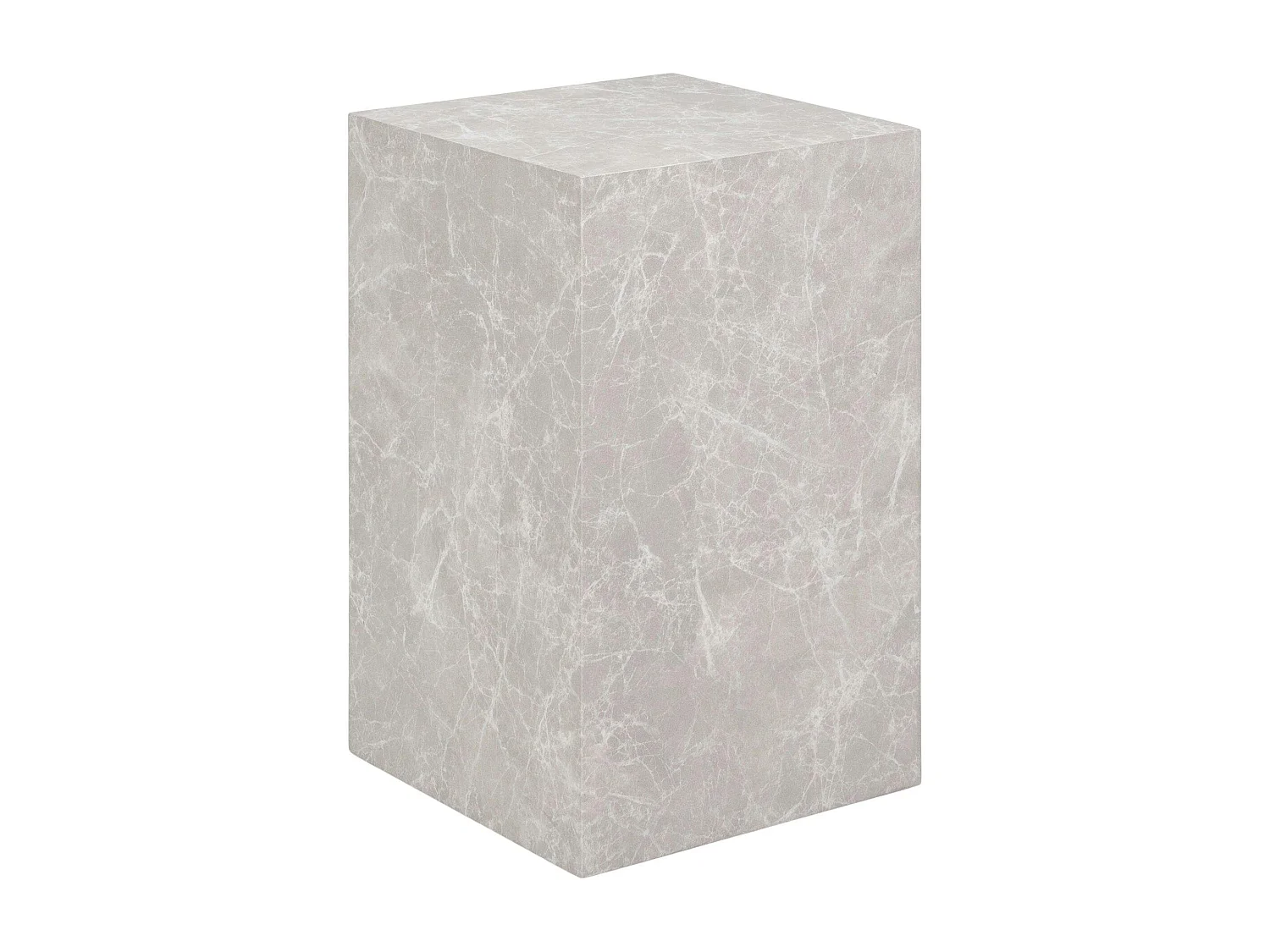 Bout de canapé design - forme haute, effet marbre beige TRINITE