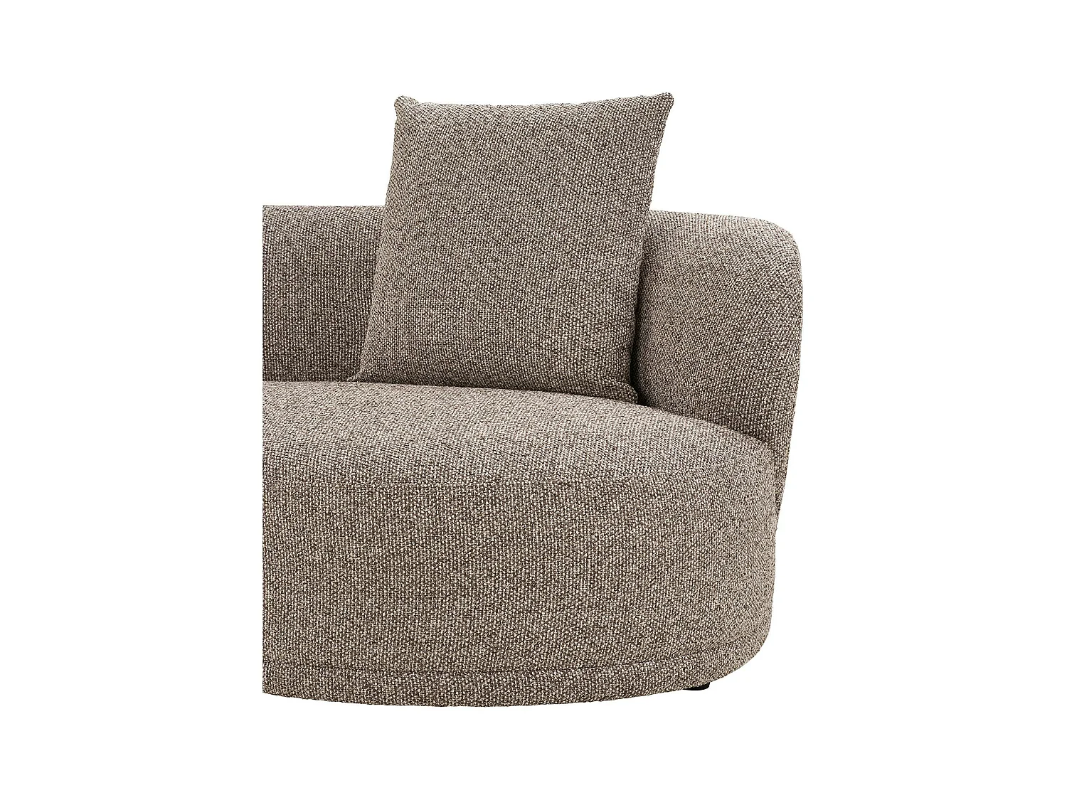 Canapé 4 places arrondi - marron, méridienne gauche BERLIN