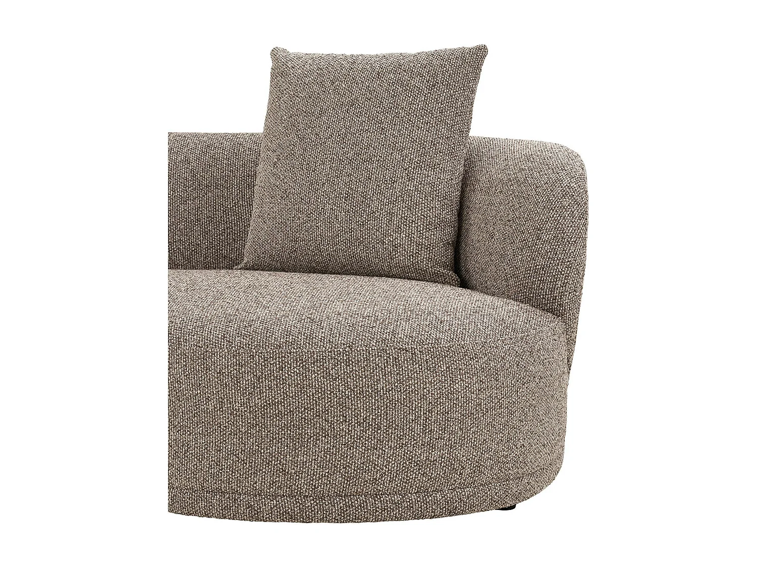 Canapé 4 places arrondi - marron, méridienne gauche BERLIN