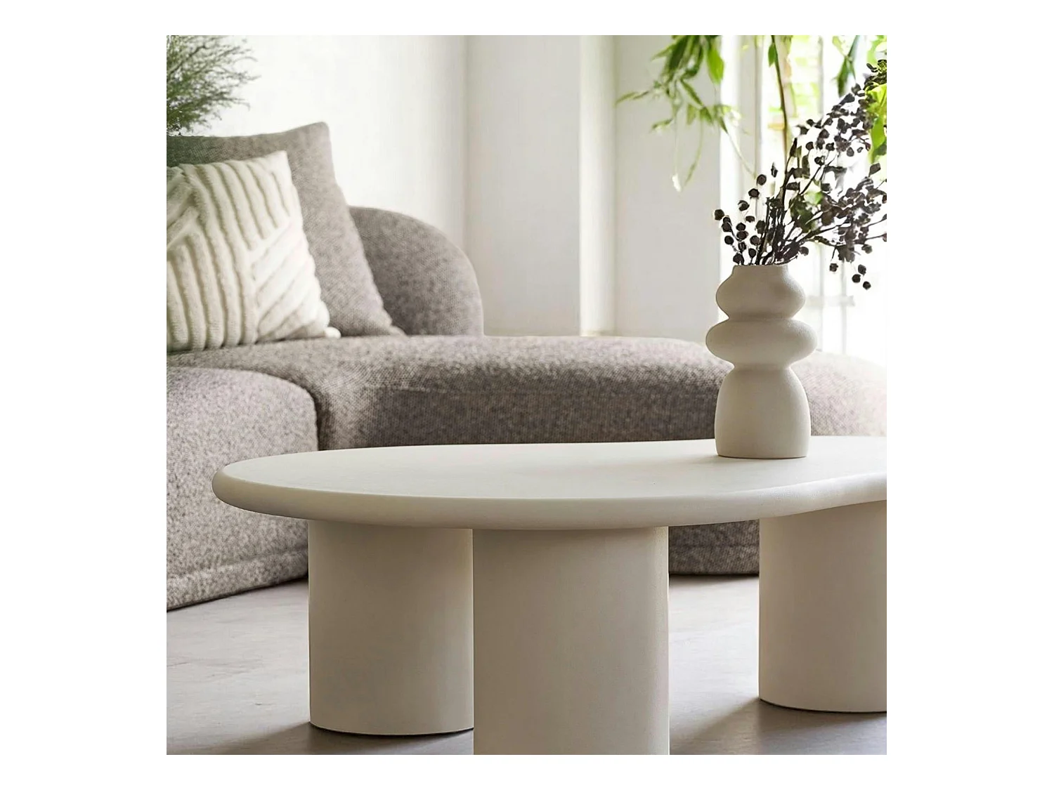 Canapé 4 places arrondi - marron, méridienne droite BERLIN