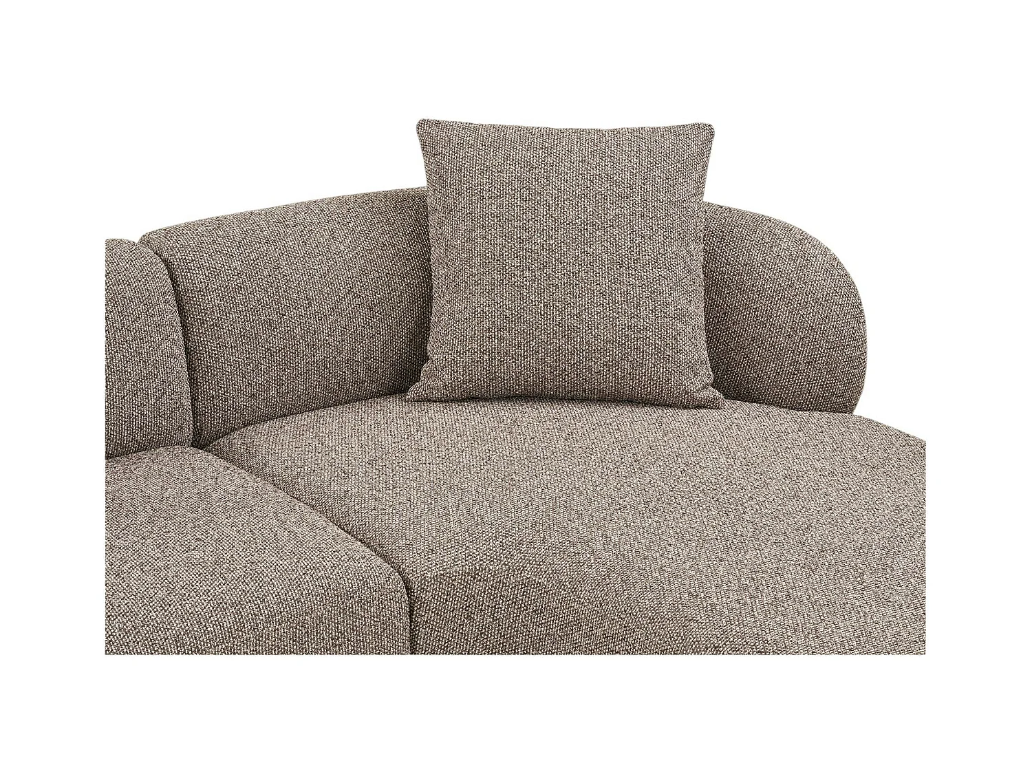 Canapé 4 places arrondi - marron, méridienne droite BERLIN