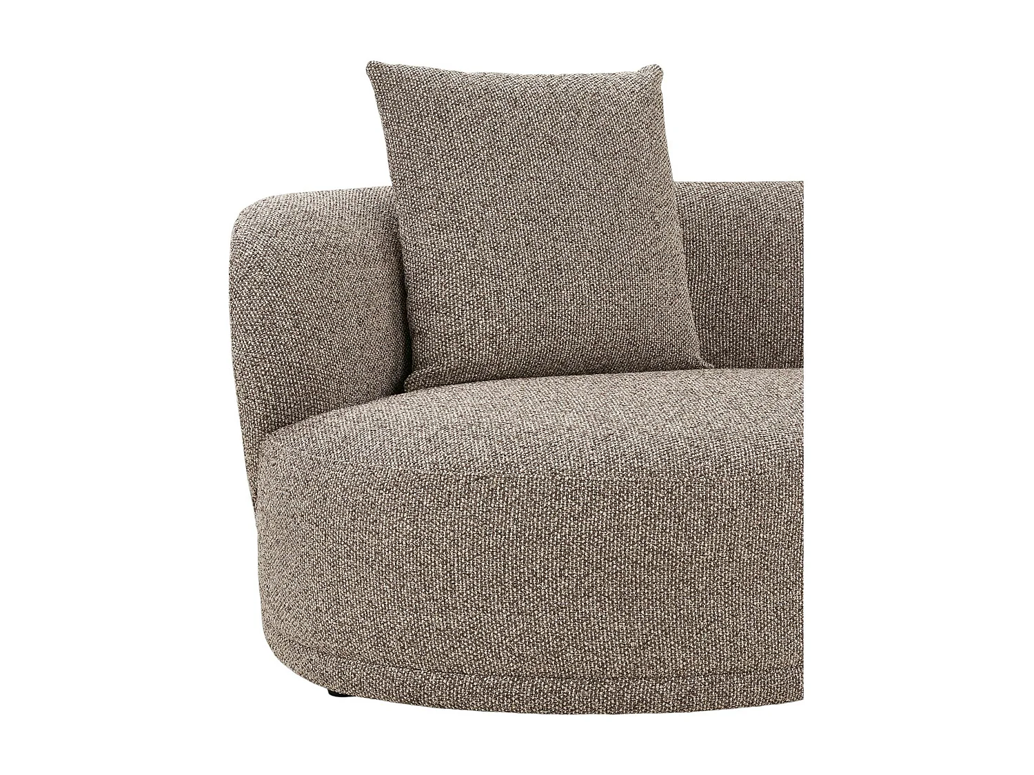 Canapé 4 places arrondi - marron, méridienne droite BERLIN