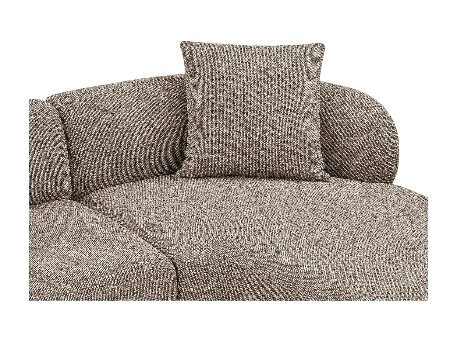 Canapé 4 places arrondi - marron, méridienne droite BERLIN