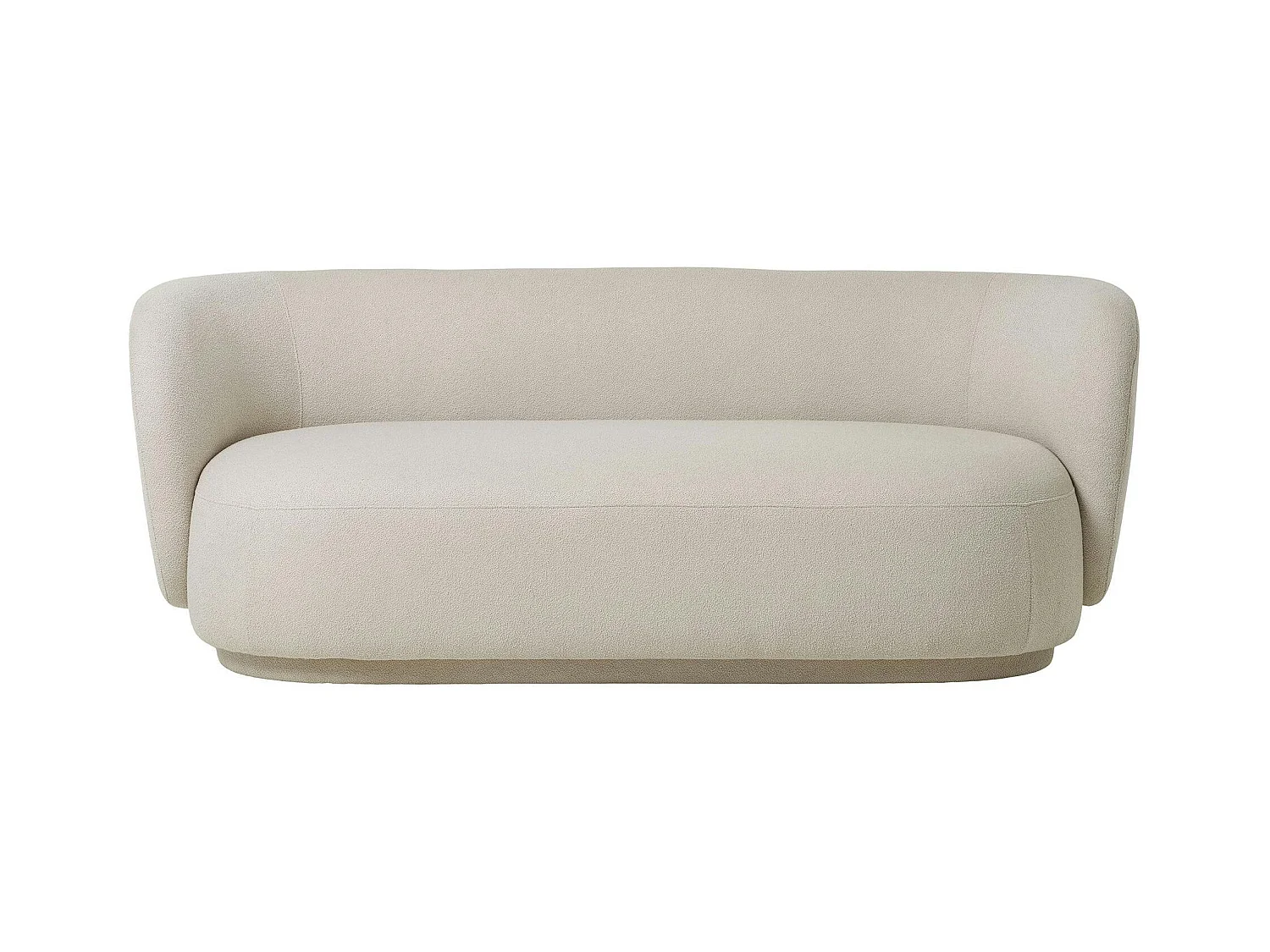 Canapé 2 places 1/2 sable - forme arrondie BERLIN