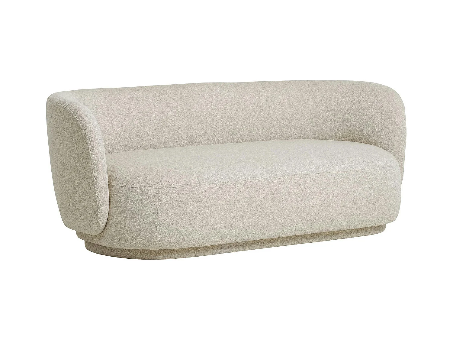 Canapé 2 places 1/2 sable - forme arrondie BERLIN