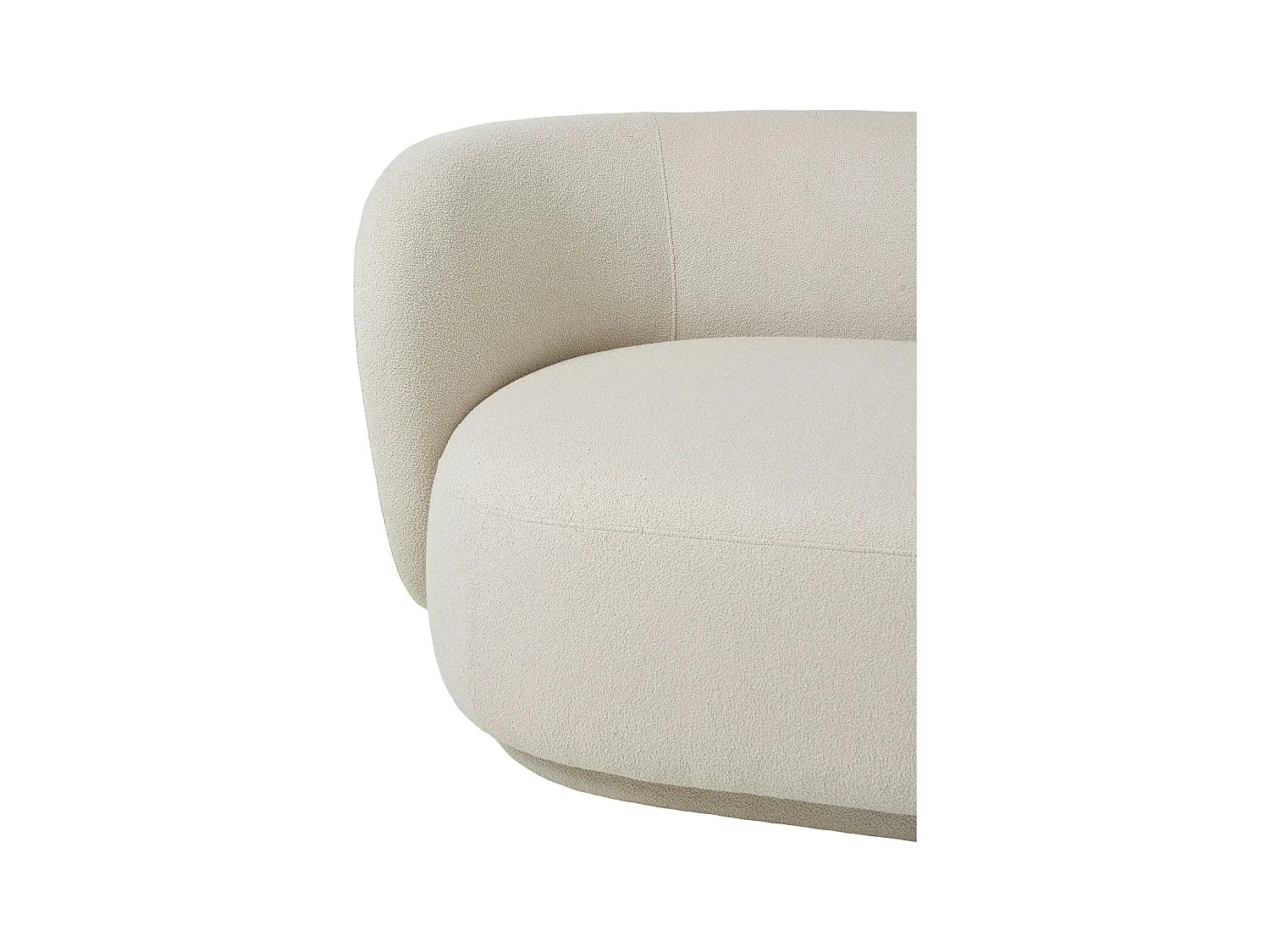Canapé 2 places 1/2 sable - forme arrondie BERLIN