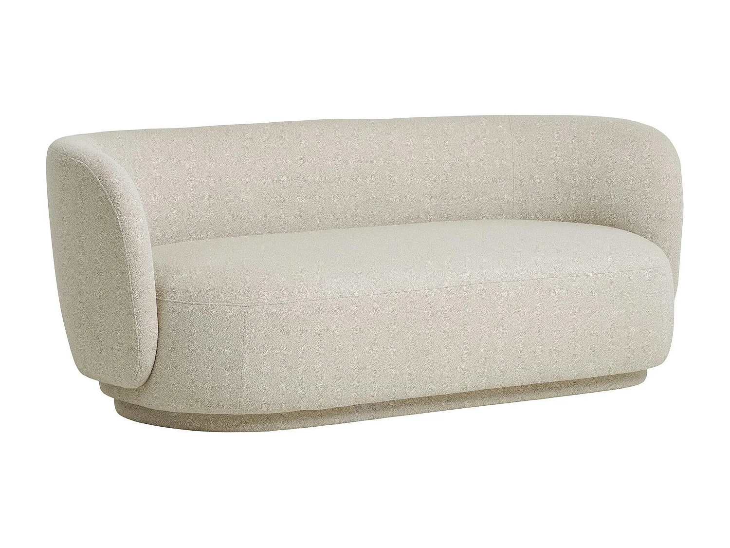 Canapé 2 places 1/2 sable - forme arrondie BERLIN