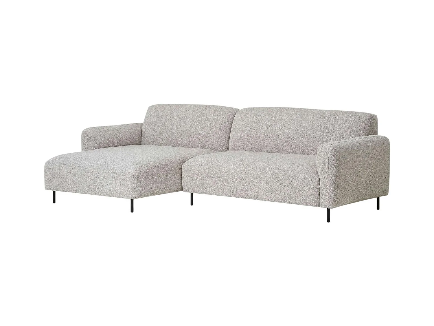 Canapé d'angle gris clair - 4 places, côté gauche BERLIN