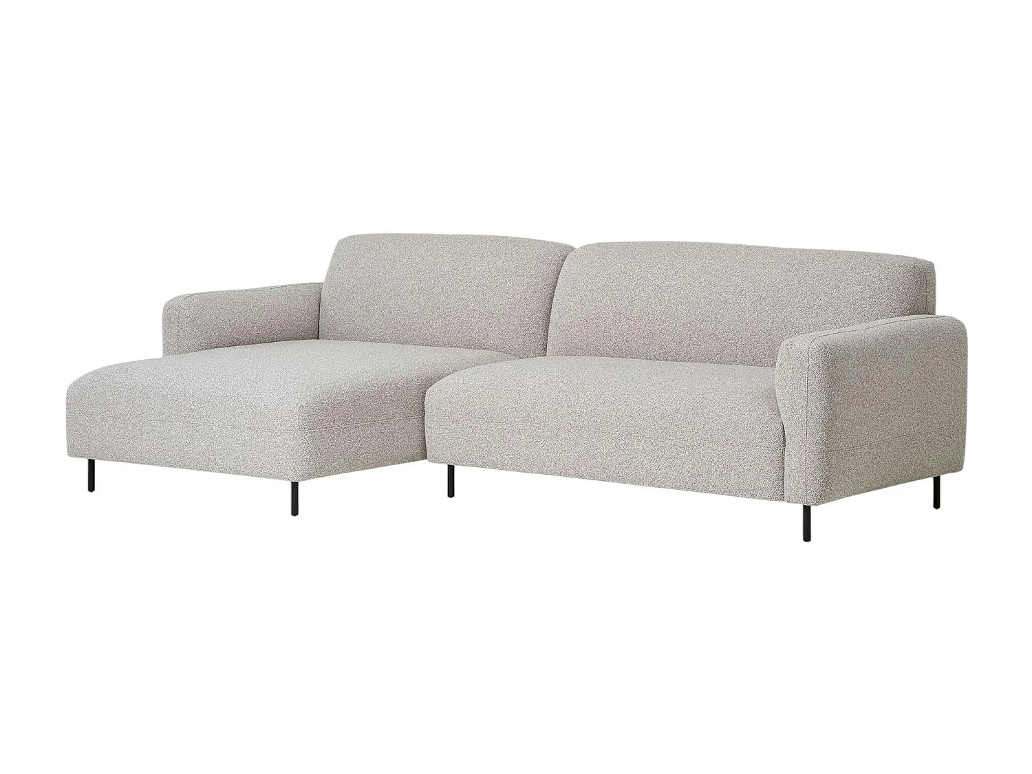 Canapé d'angle gris clair - 4 places, côté gauche BERLIN