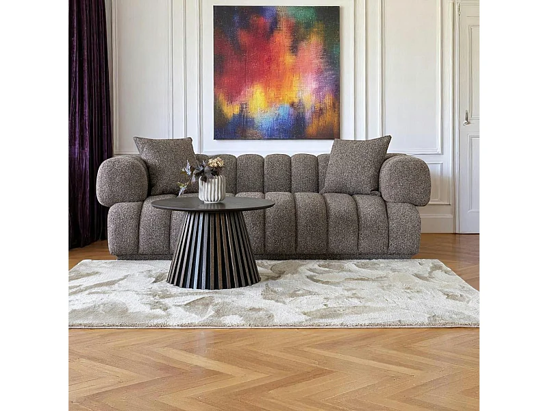 Canapé 3 places marron - forme arrondie BERLIN