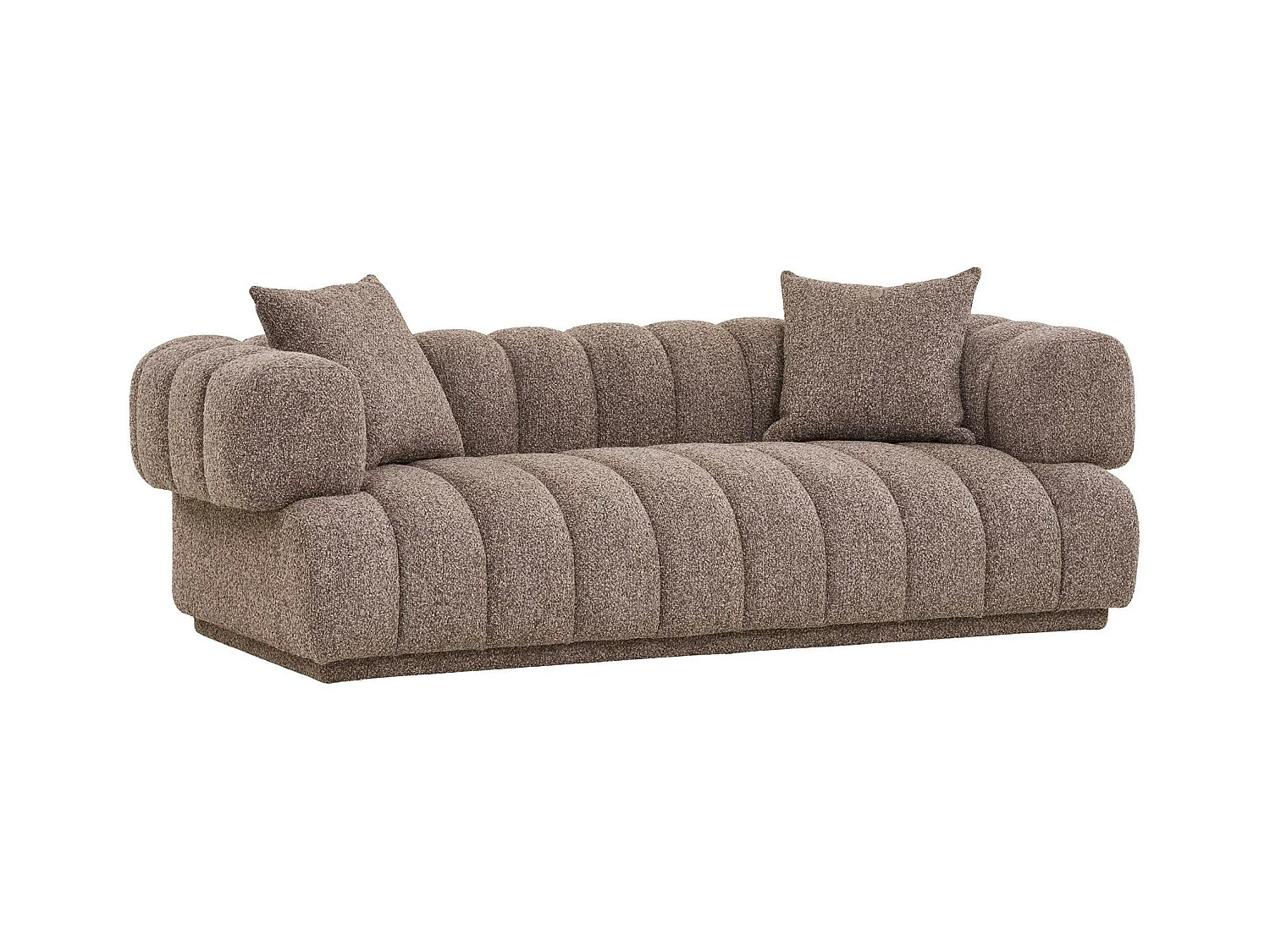 Canapé 3 places marron - forme arrondie BERLIN