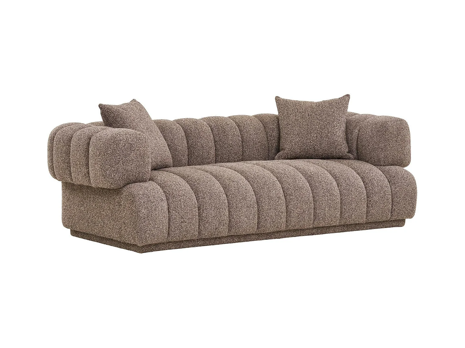 Canapé 3 places marron - forme arrondie BERLIN