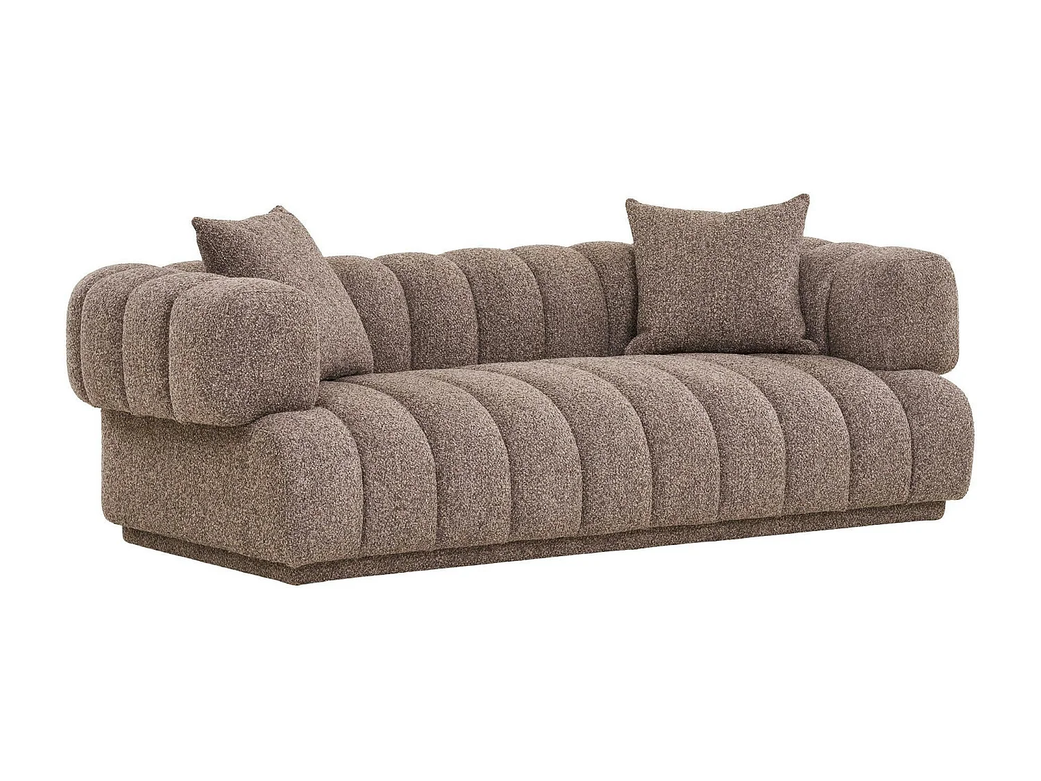 Canapé 3 places marron - forme arrondie BERLIN