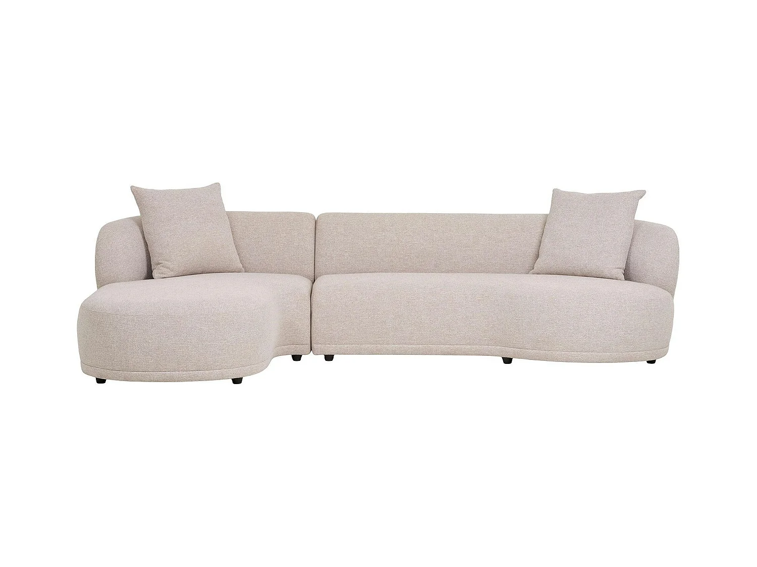 Canapé 4 places arrondi - sable, méridienne gauche BERLIN