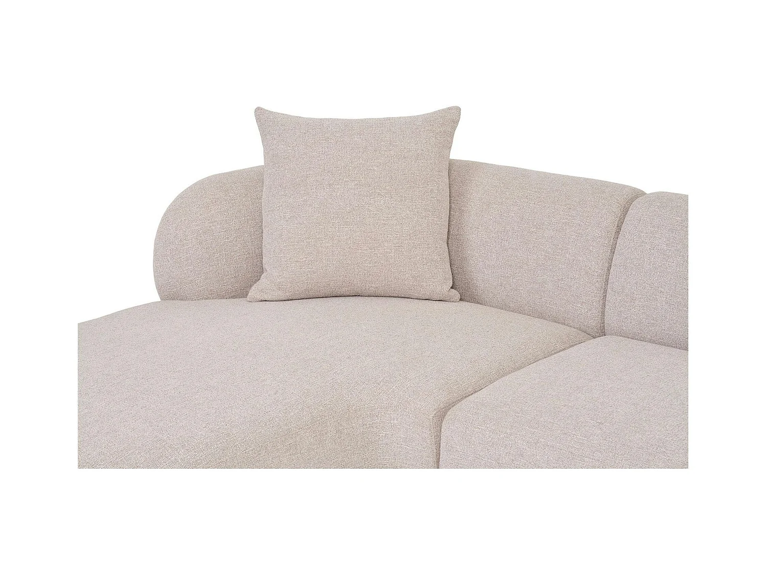 Canapé 4 places arrondi - sable, méridienne gauche BERLIN