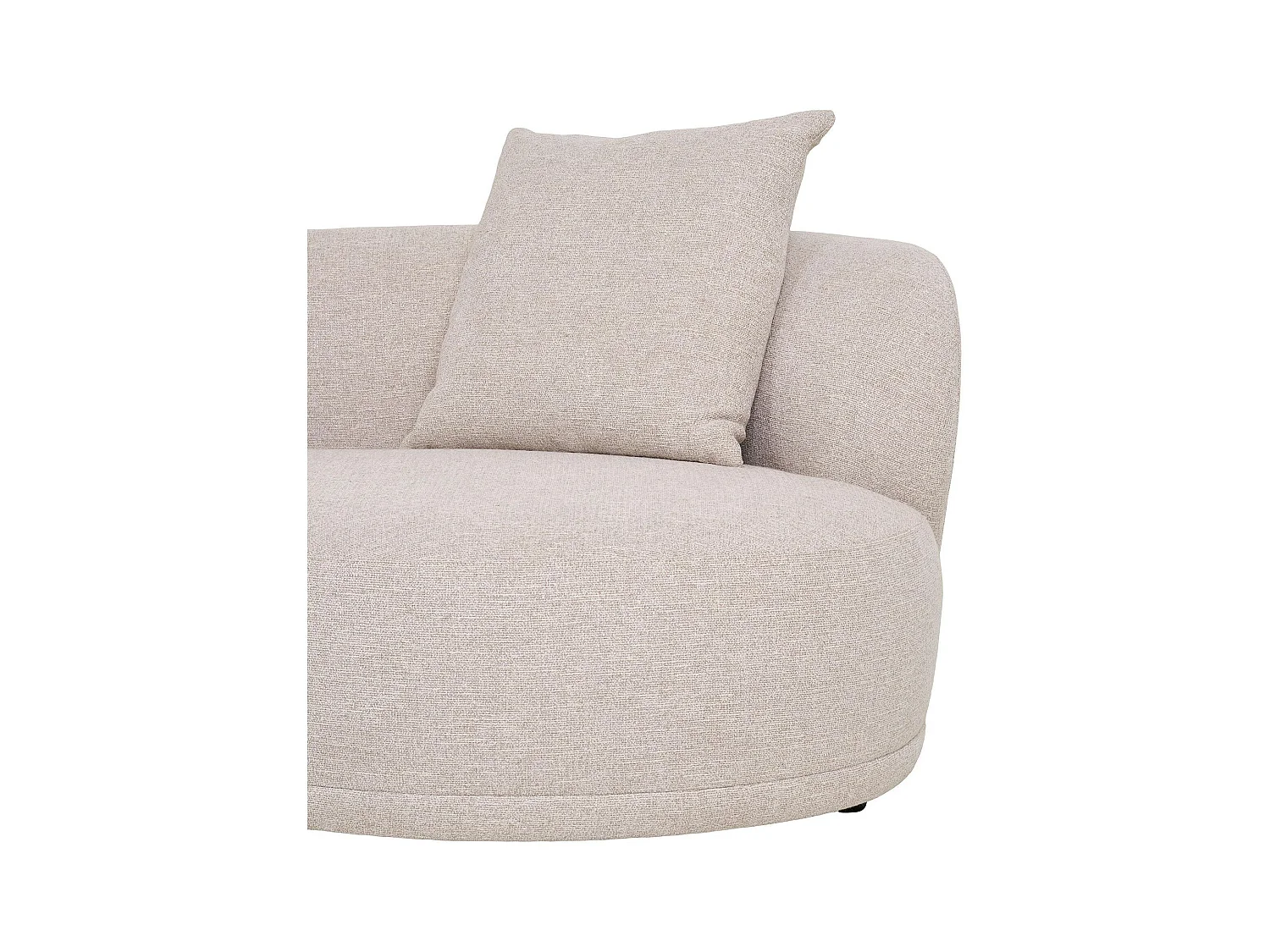 Canapé 4 places arrondi - sable, méridienne gauche BERLIN