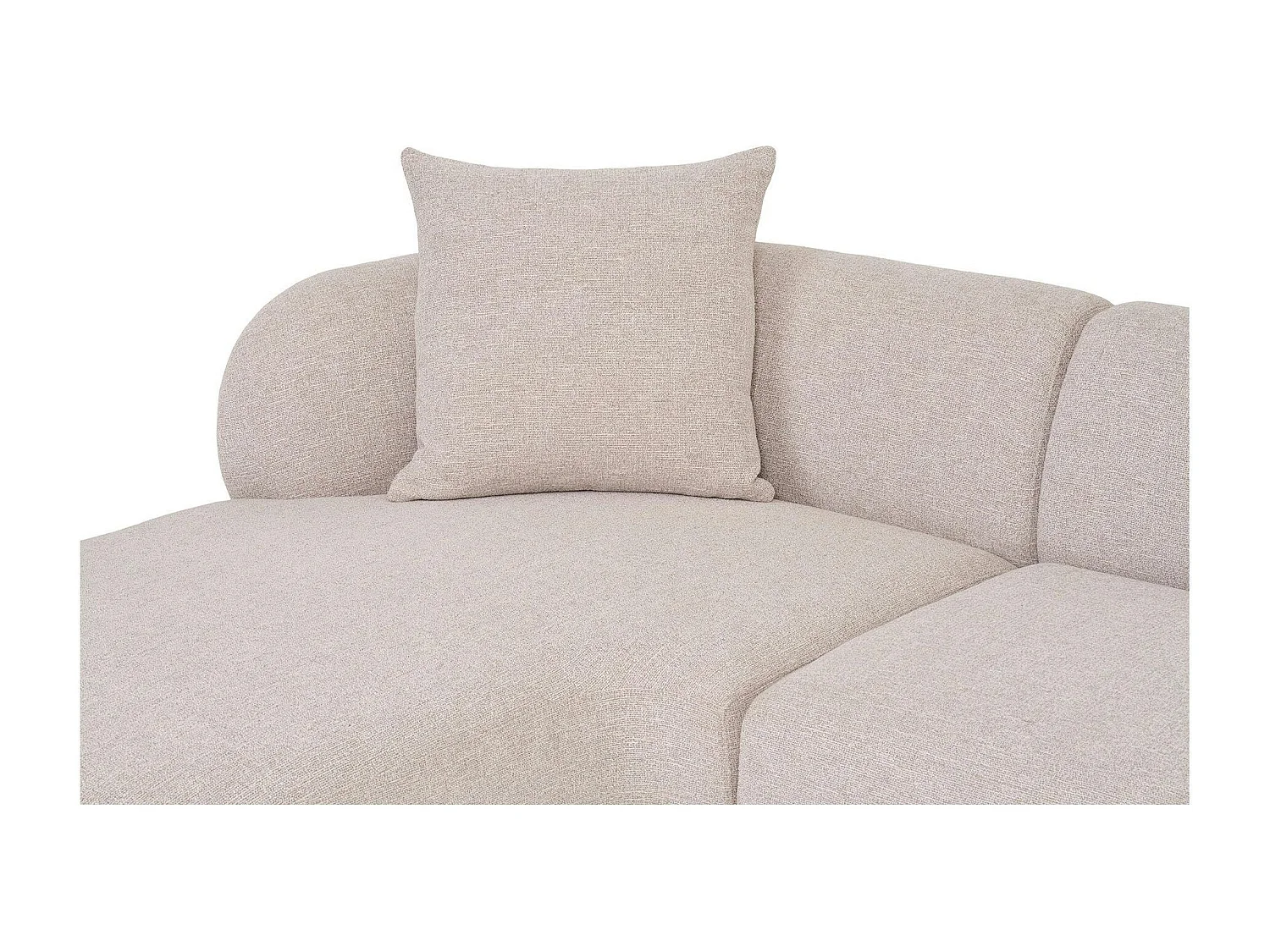 Canapé 4 places arrondi - sable, méridienne gauche BERLIN