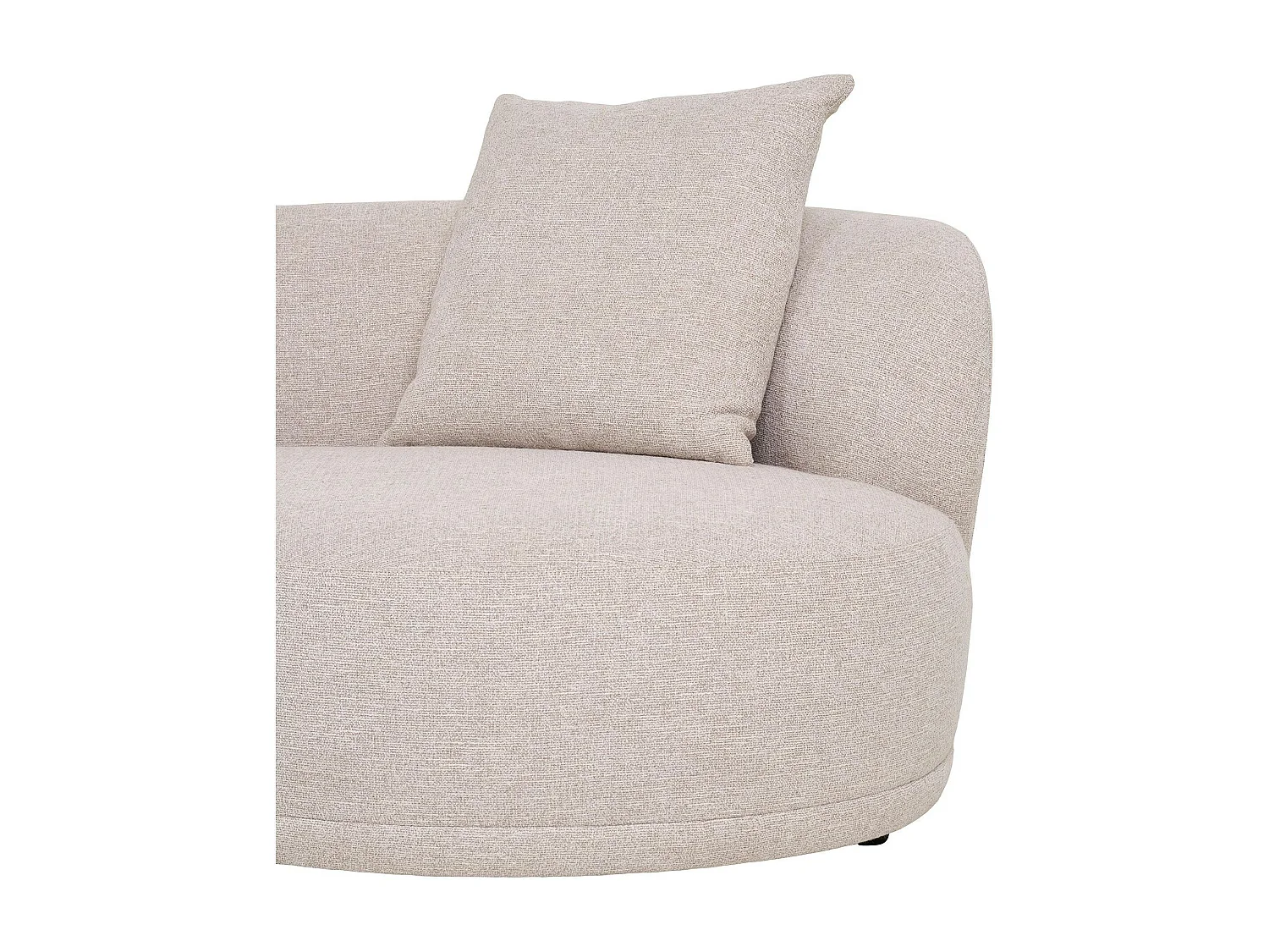 Canapé 4 places arrondi - sable, méridienne gauche BERLIN