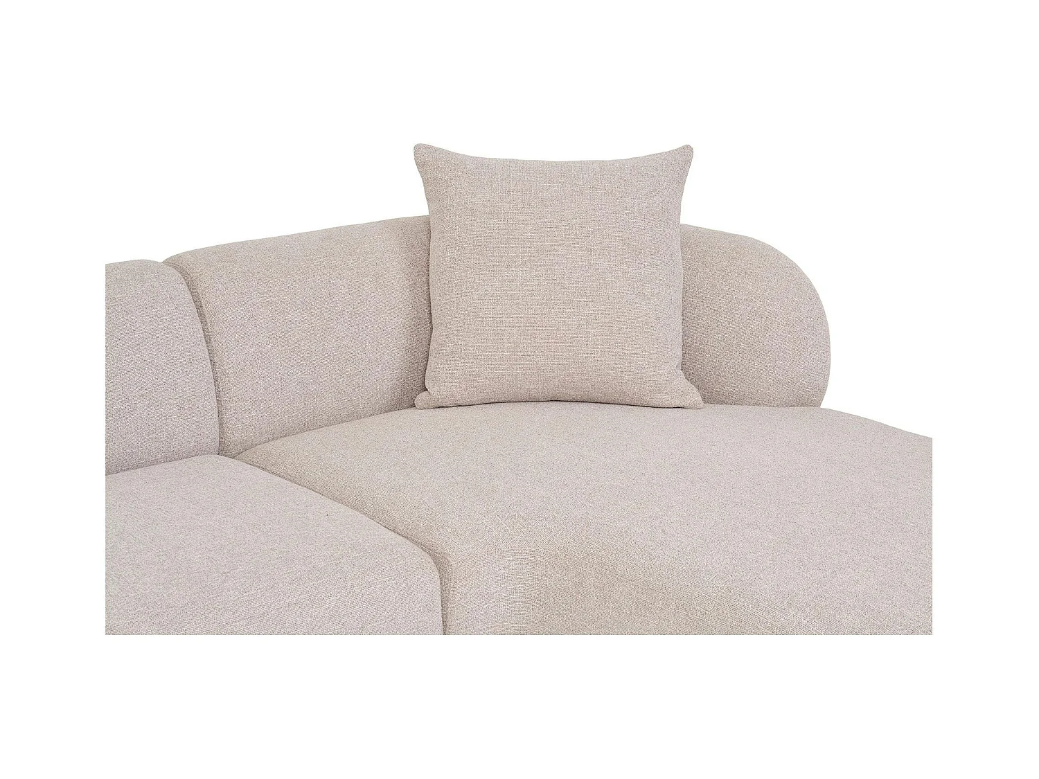 canapé 4 places arrondi - sable, méridienne droite BERLIN