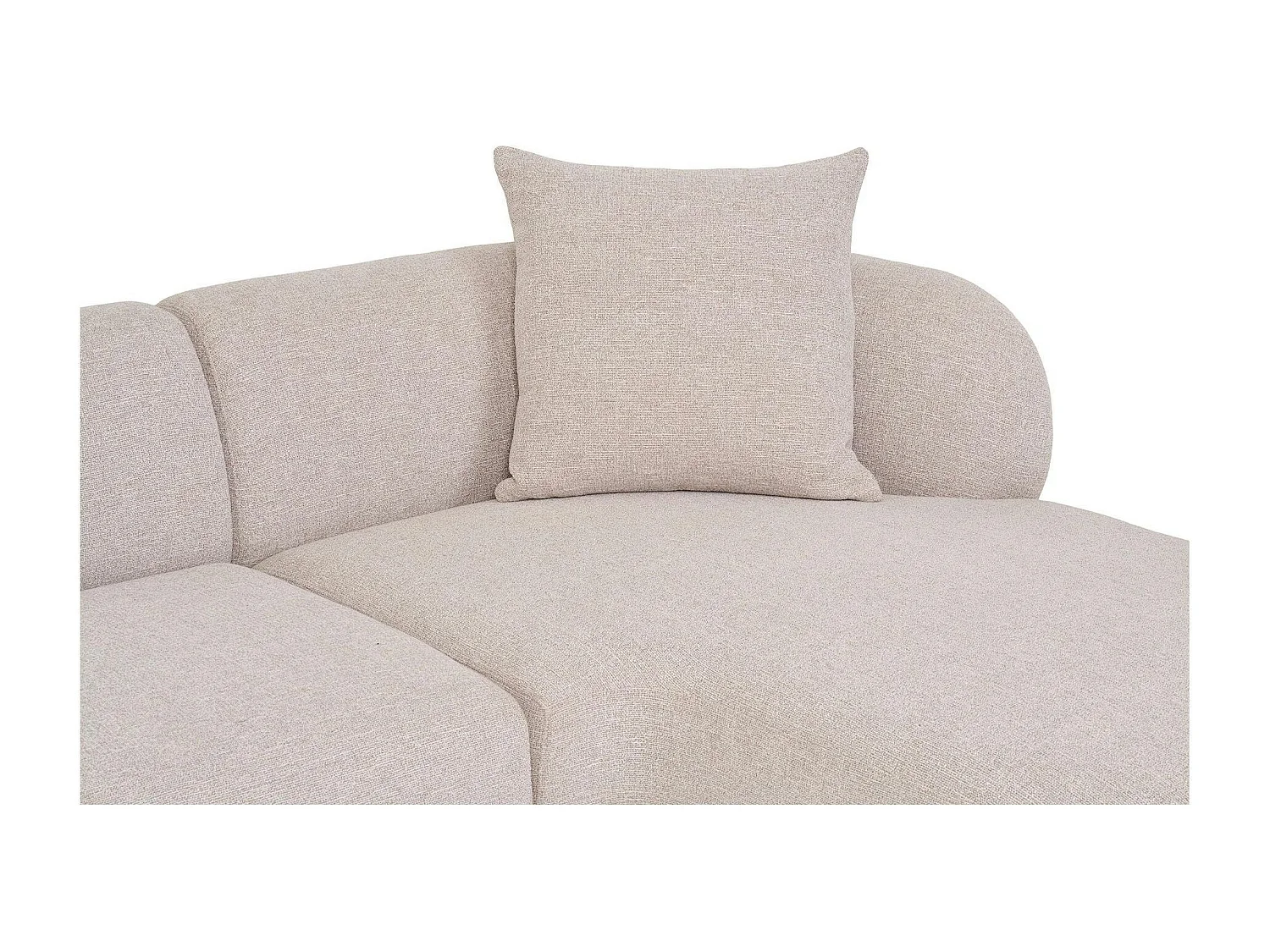 canapé 4 places arrondi - sable, méridienne droite BERLIN