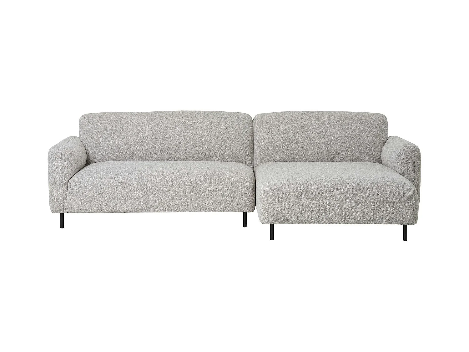 Canapé d'angle gris clair - 4 places, côté droit BERLIN