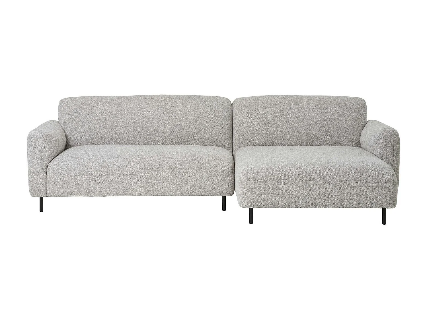 Canapé d'angle gris clair - 4 places, côté droit BERLIN