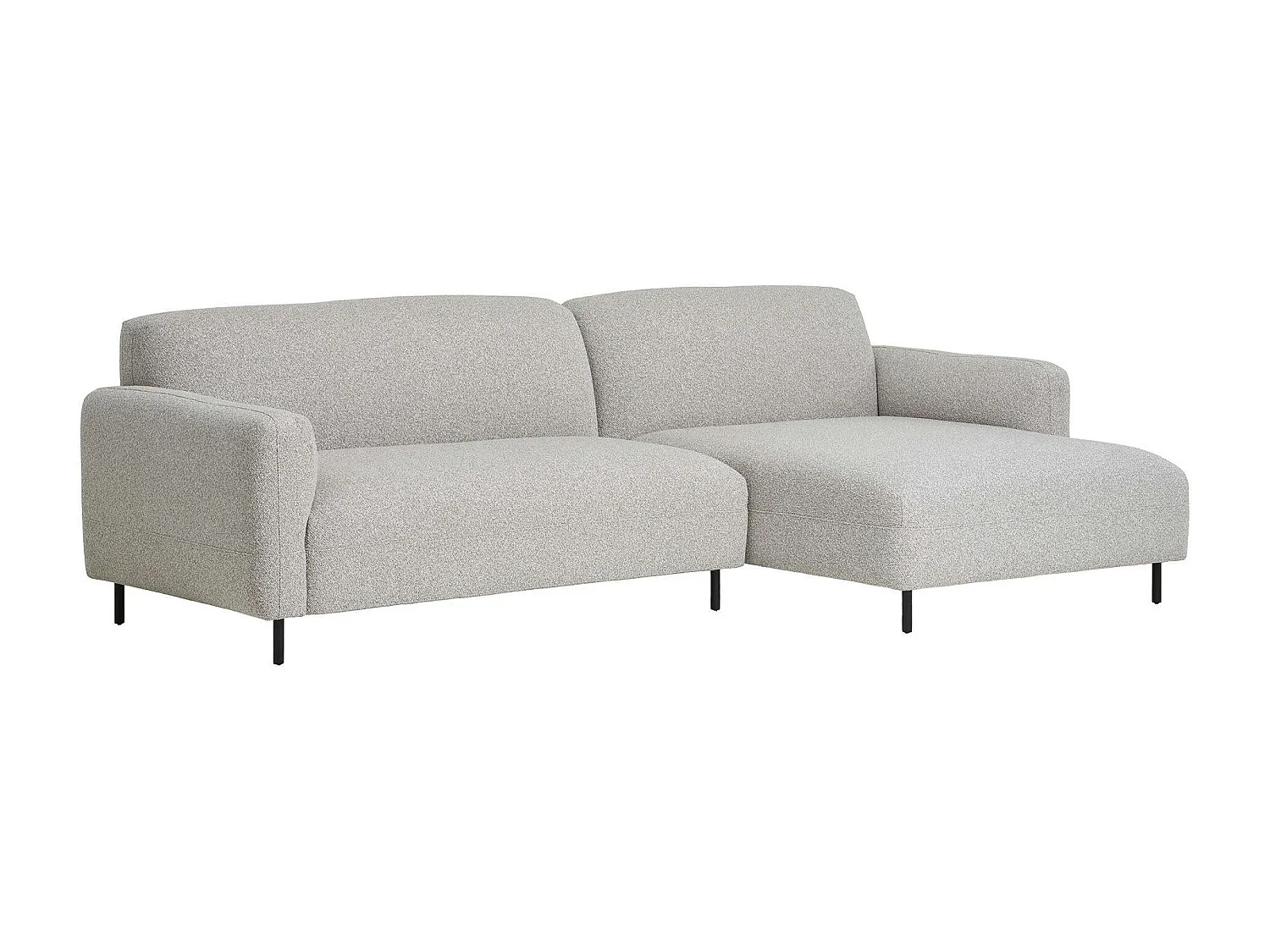 Canapé d'angle gris clair - 4 places, côté droit BERLIN