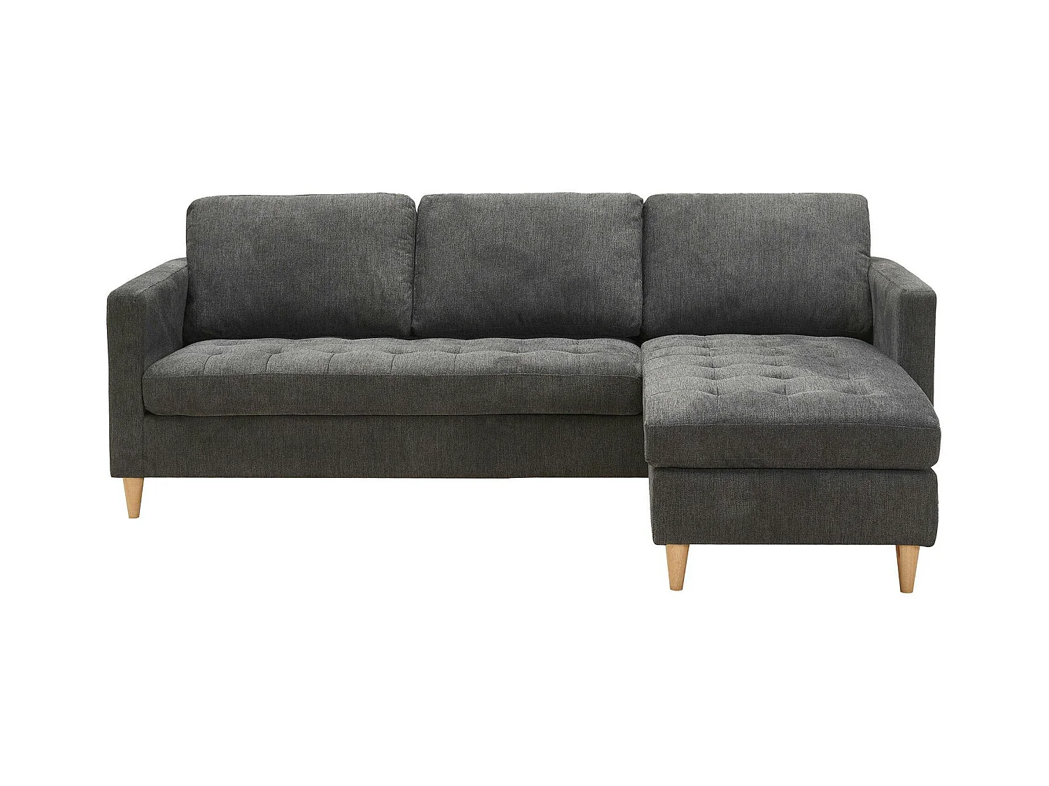 Canapé 3 places gris foncé avec méridienne BERLIN