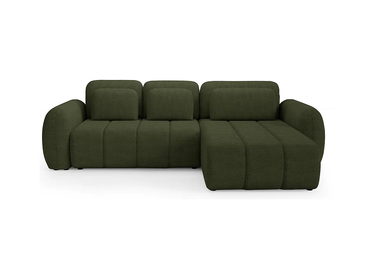 Canapé d'angle réversible et convertible 3 places avec coffre Cesar Vert