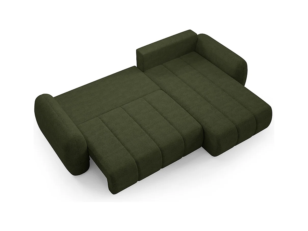 Canapé d'angle réversible et convertible 3 places avec coffre Cesar Vert