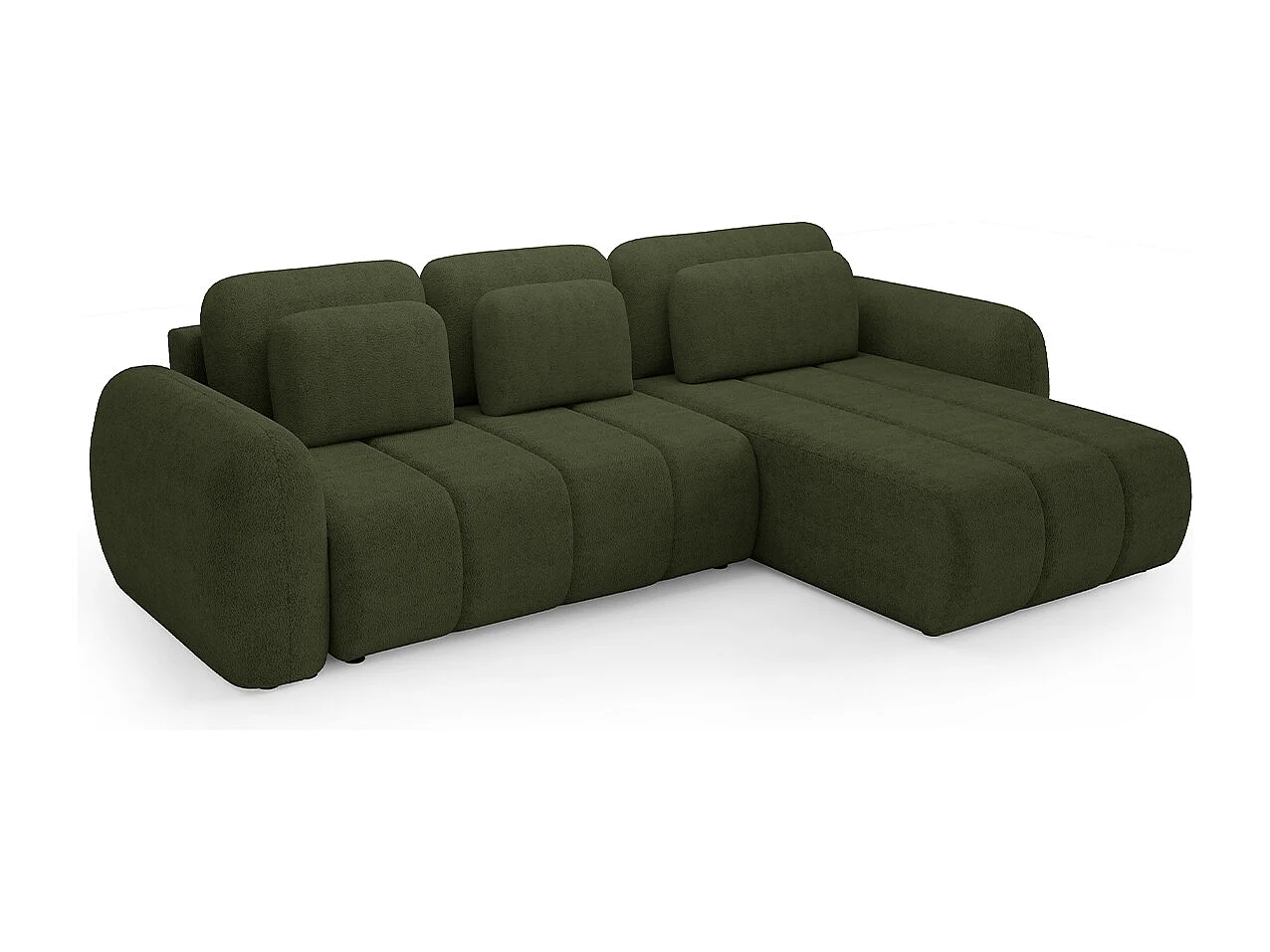 Canapé d'angle réversible et convertible 3 places avec coffre Cesar Vert