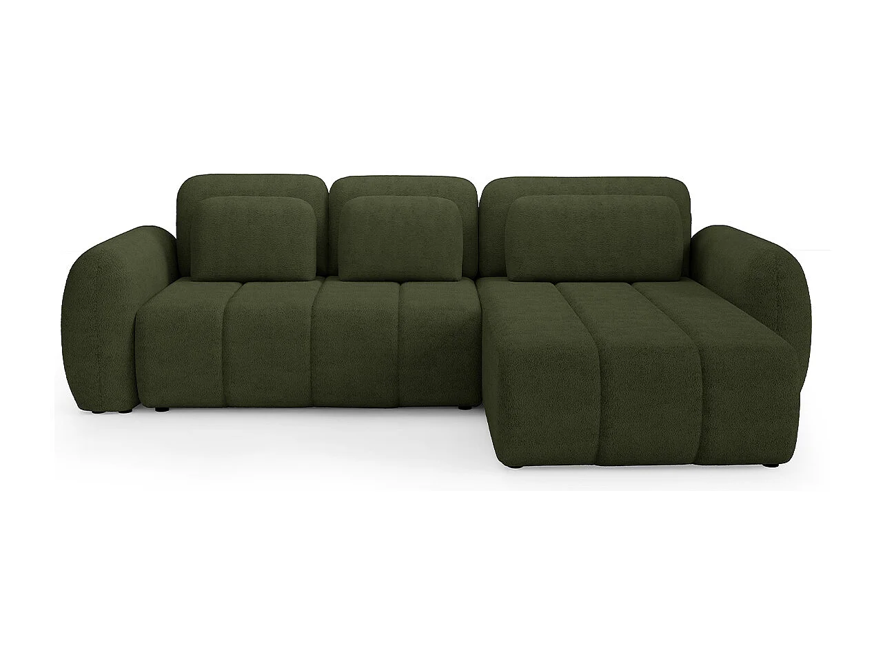 Canapé d'angle réversible et convertible 3 places avec coffre Cesar Vert