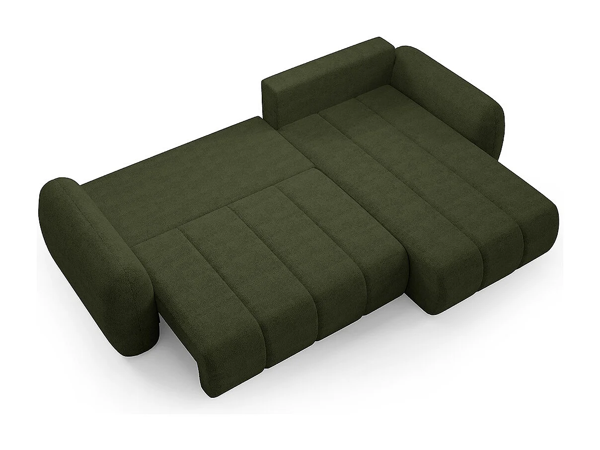 Canapé d'angle réversible et convertible 3 places avec coffre Cesar Vert