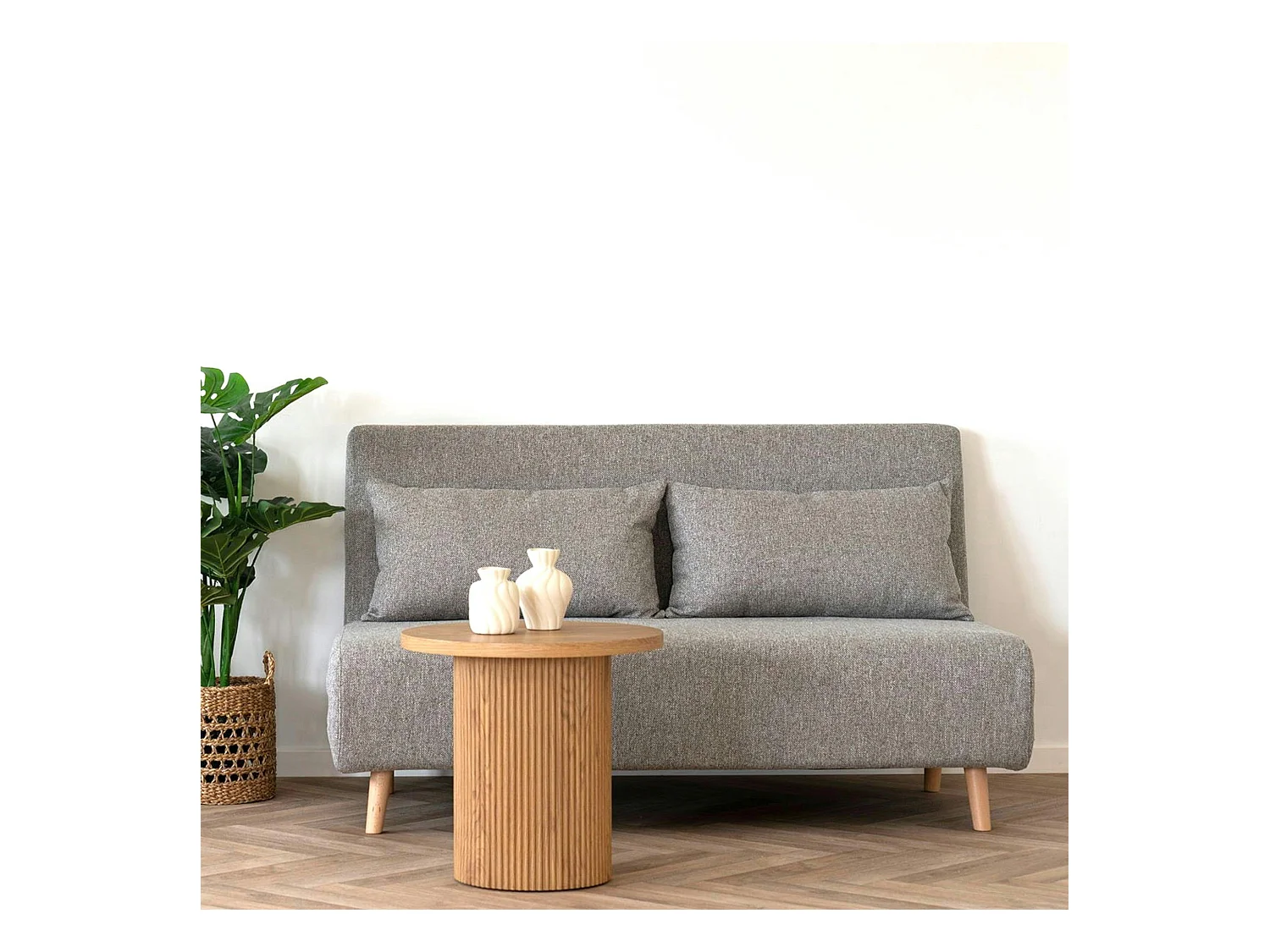 Canapé lit 2 places gris BERLIN