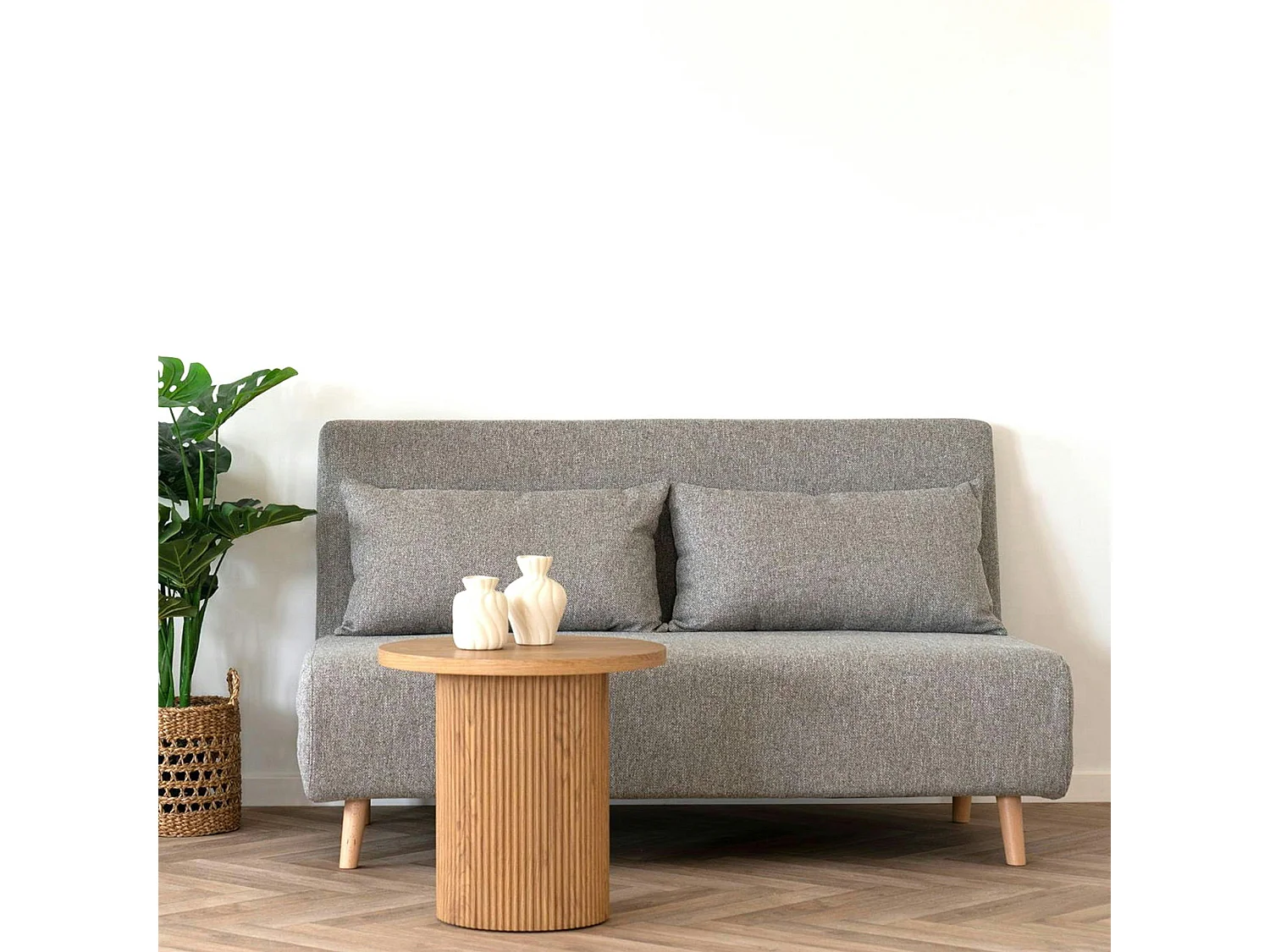 Canapé lit 2 places gris BERLIN