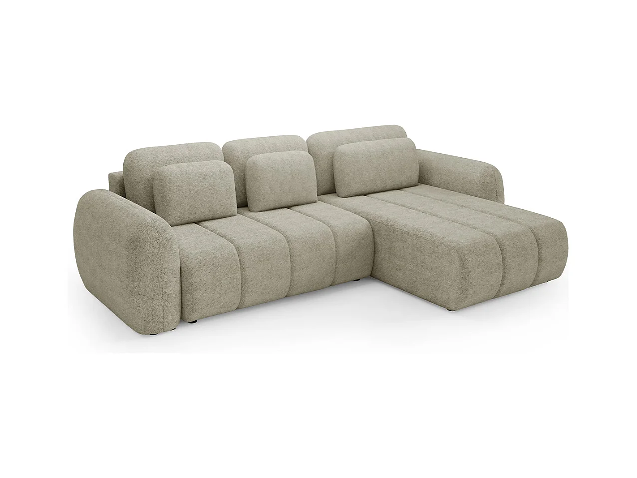 Canapé d'angle réversible et convertible 3 places avec coffre Cesar Taupe