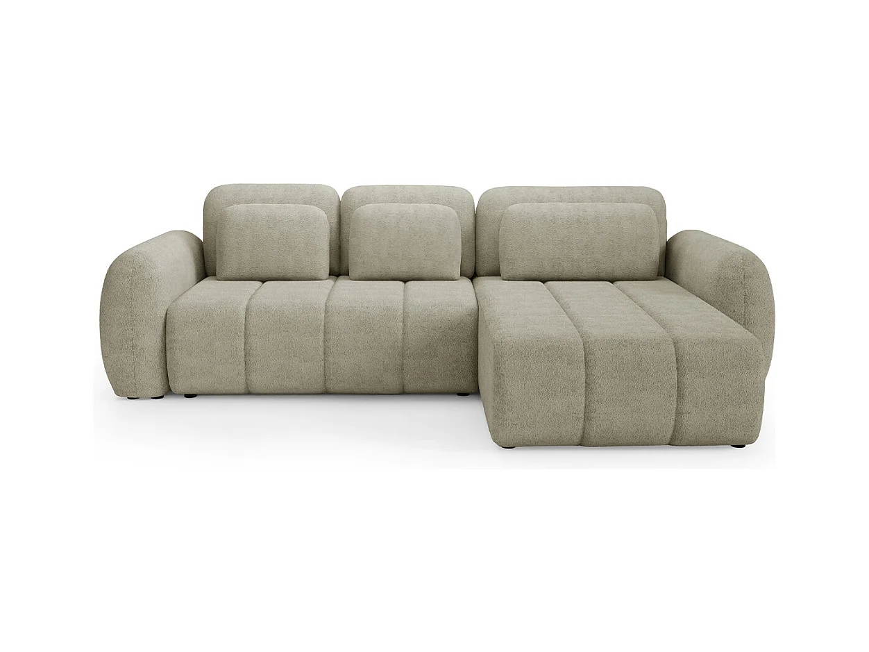 Canapé d'angle réversible et convertible 3 places avec coffre Cesar Taupe