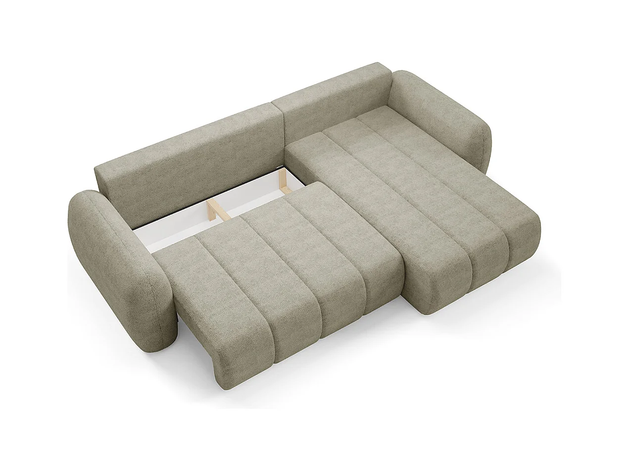 Canapé d'angle réversible et convertible 3 places avec coffre Cesar Taupe