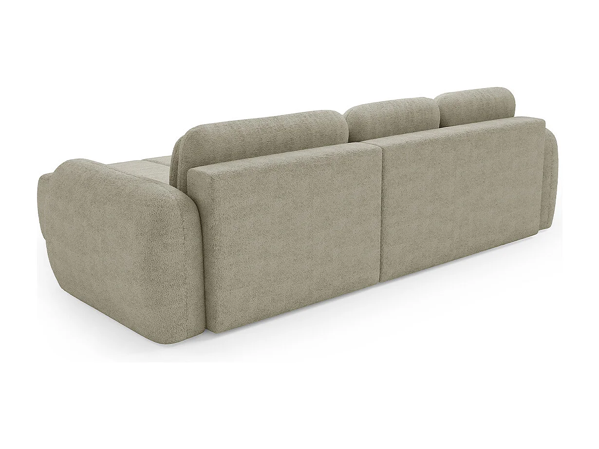 Canapé d'angle réversible et convertible 3 places avec coffre Cesar Taupe