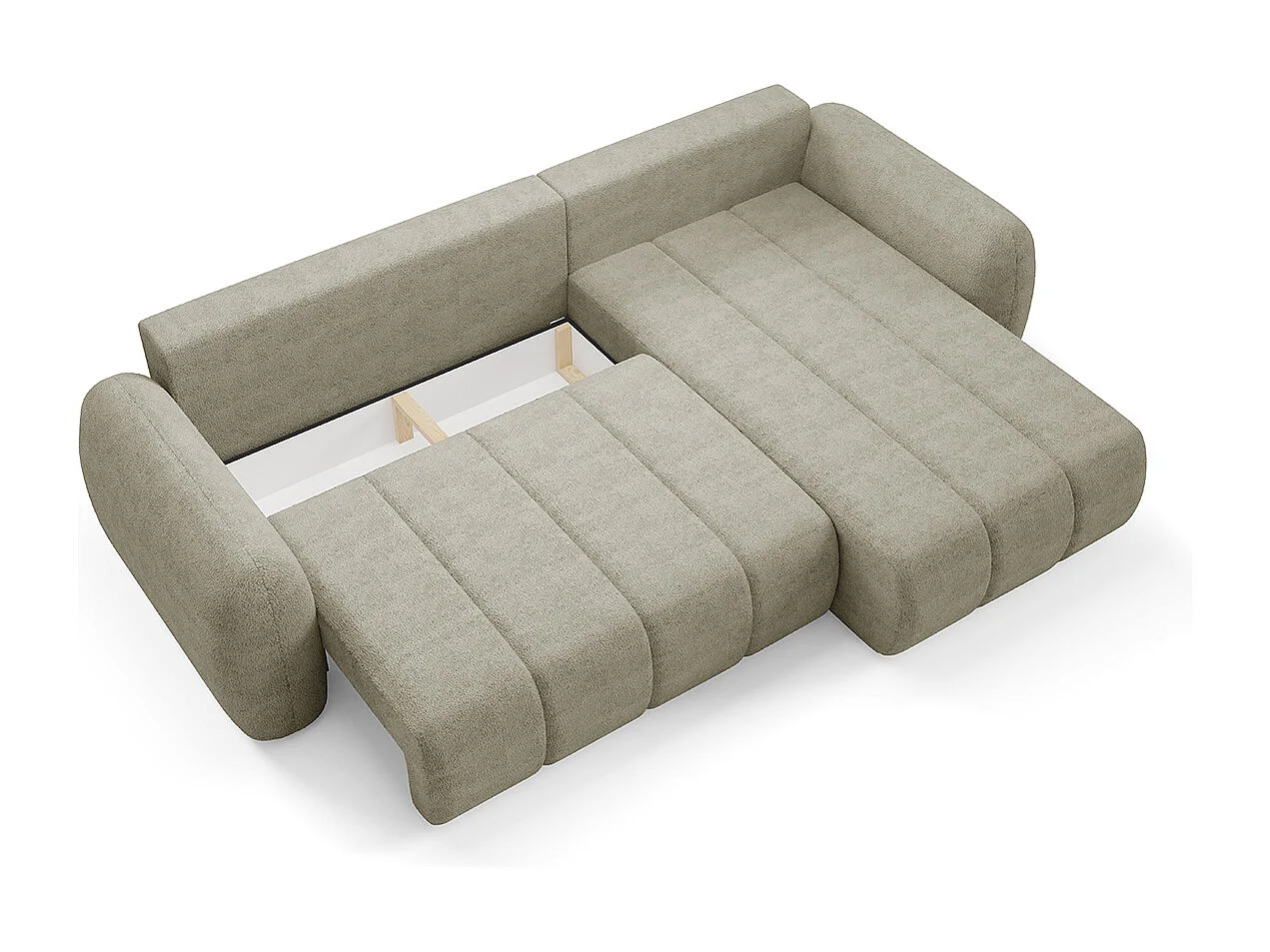 Canapé d'angle réversible et convertible 3 places avec coffre Cesar Taupe