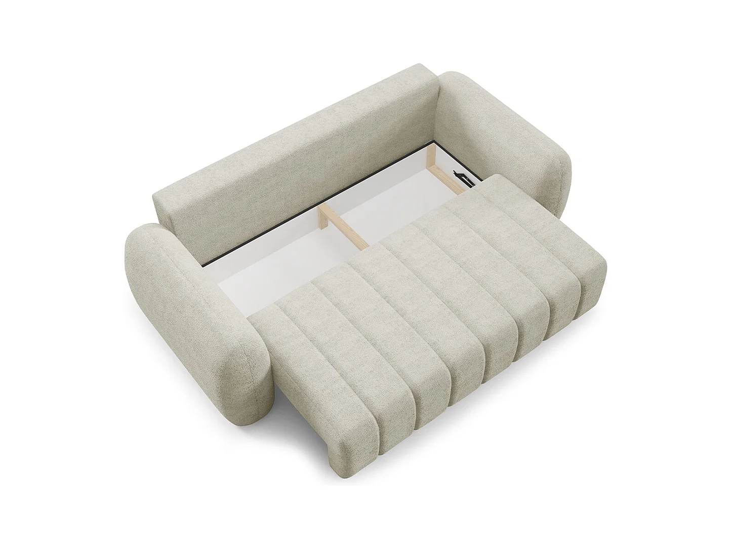 Canapé convertible 3 places avec coffre Cesar Taupe