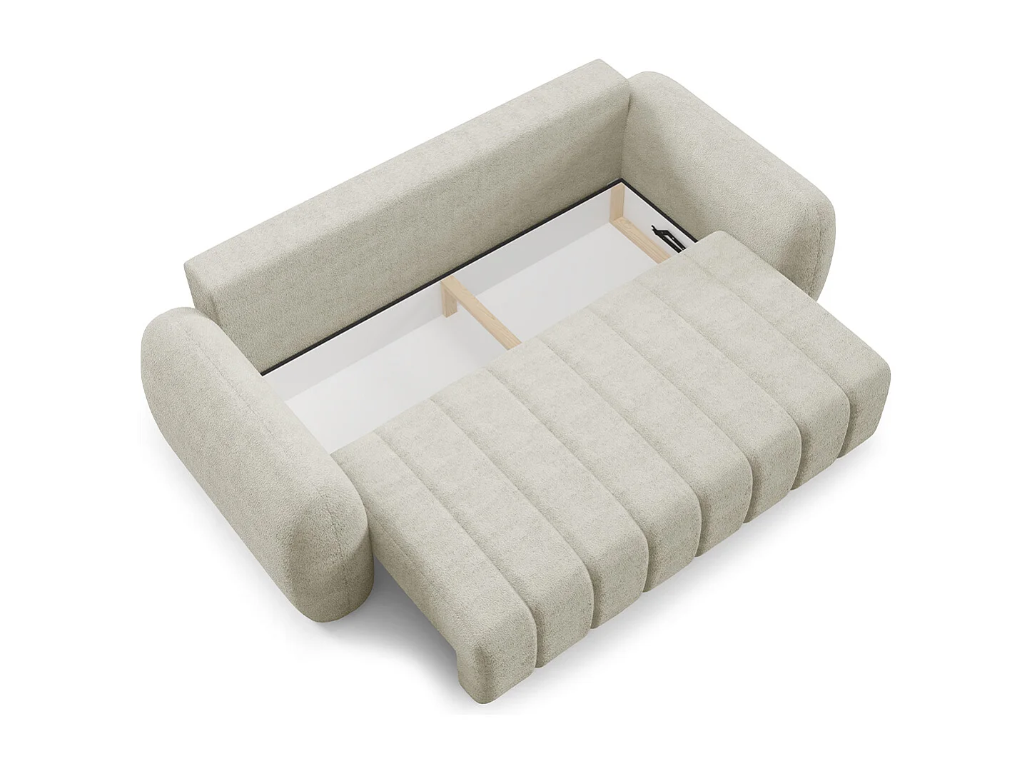 Canapé convertible 3 places avec coffre Cesar Taupe