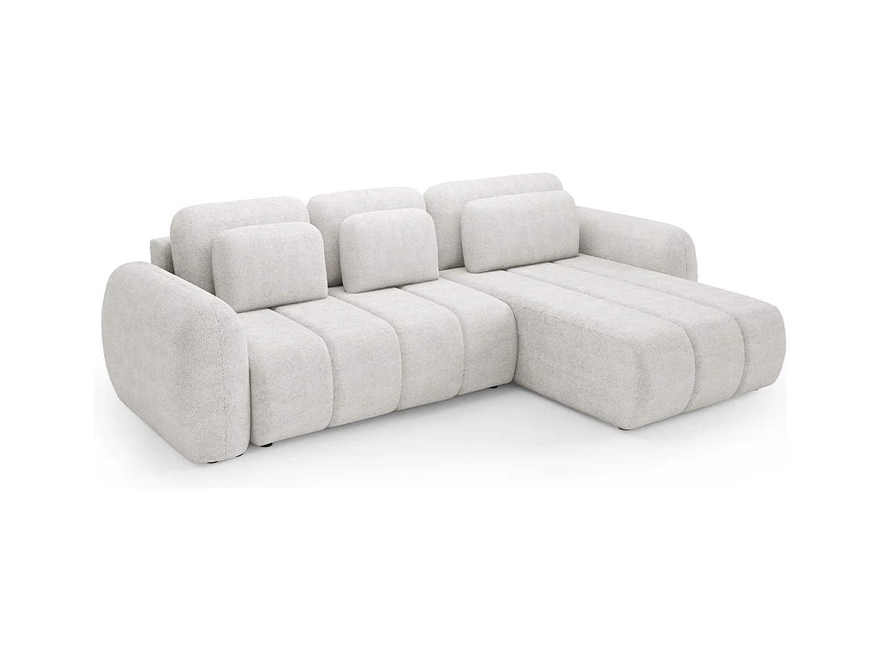 Canapé d'angle réversible et convertible 3 places avec coffre Cesar Blanc