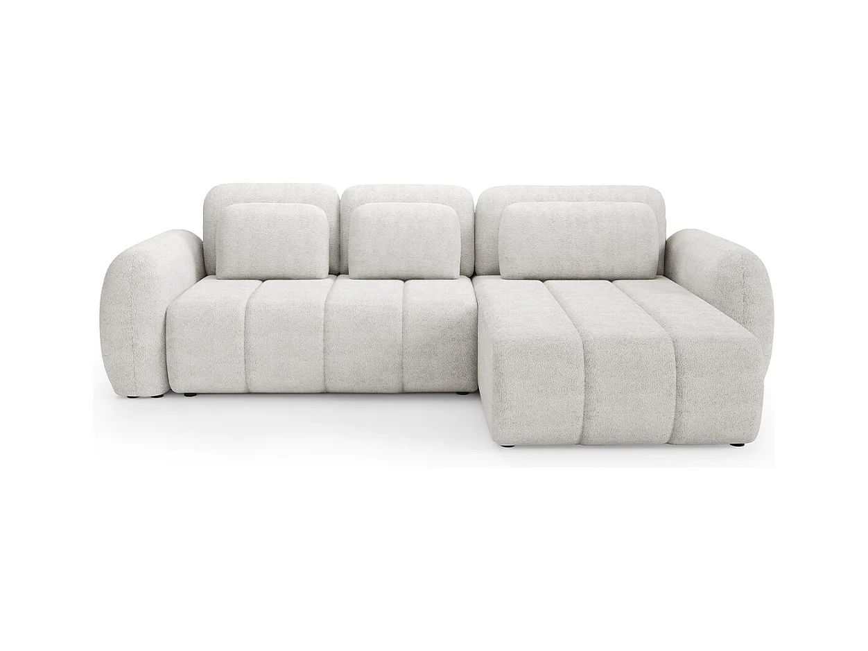 Canapé d'angle réversible et convertible 3 places avec coffre Cesar Blanc