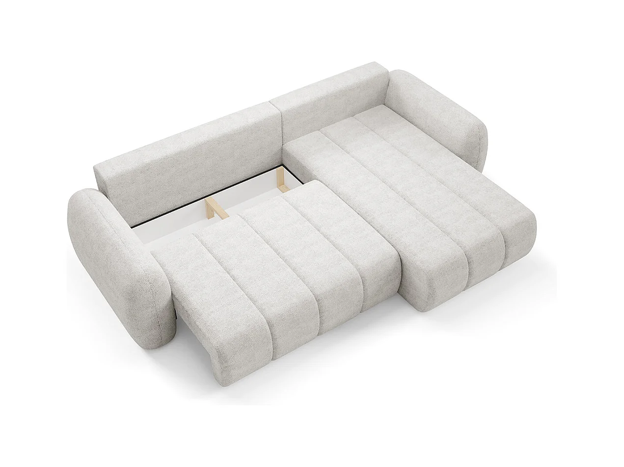 Canapé d'angle réversible et convertible 3 places avec coffre Cesar Blanc